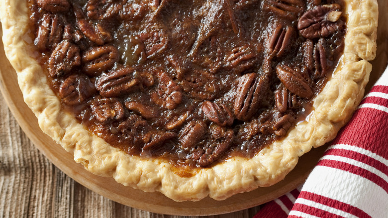 close-up of pecan pie