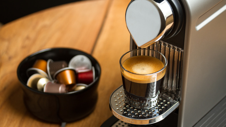 A Nespresso machine with pods