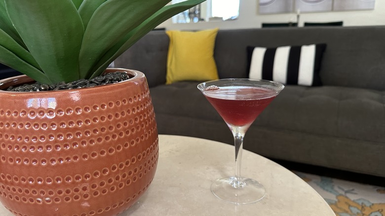 Cosmo martini on coffee table