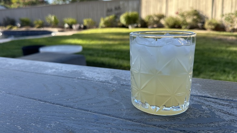 Margarita in glass outside