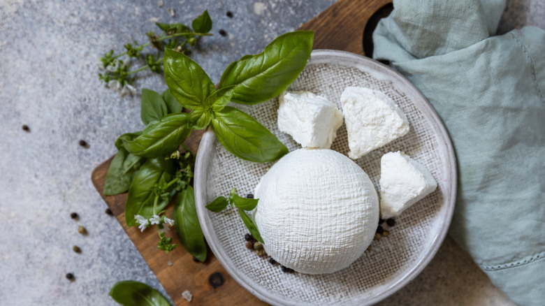 homemade ricotta or cottage cheese