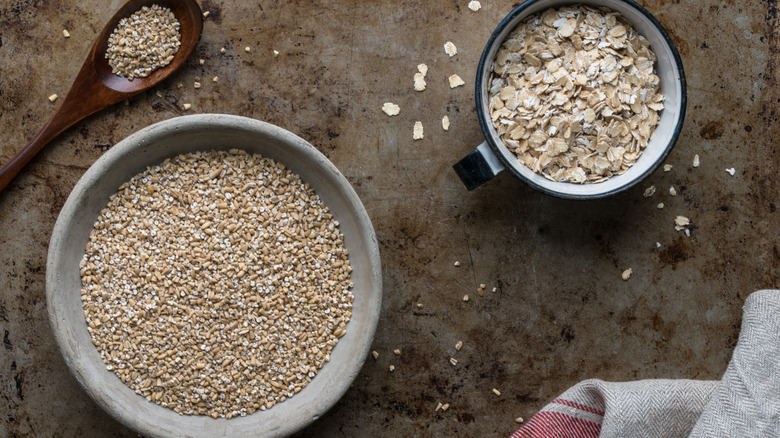 Steel-cut and rolled oats