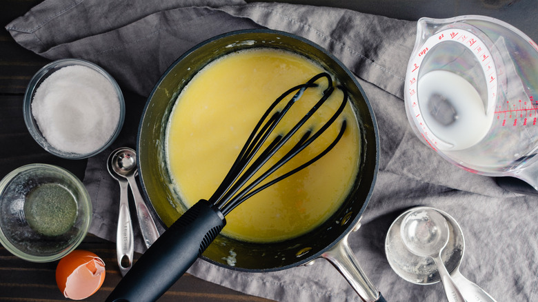 Saucepan with roux ingredients