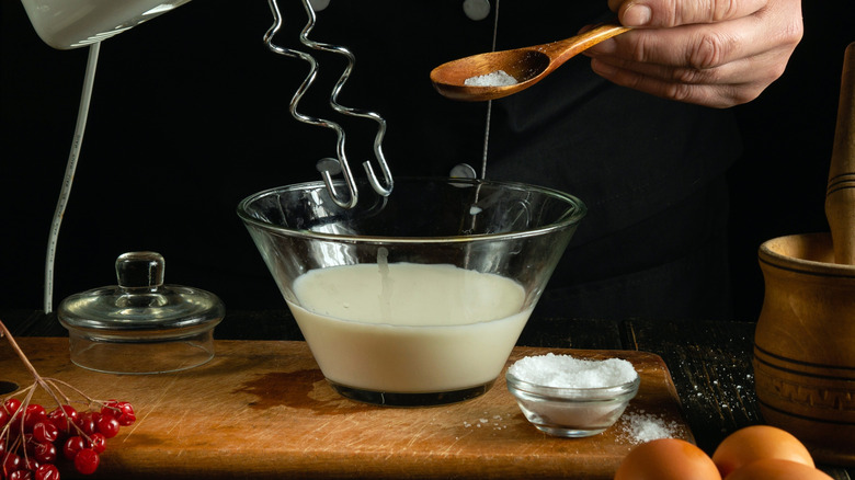 Chef making slurry