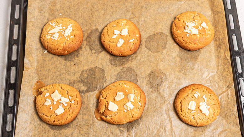 baked cookies on sheet