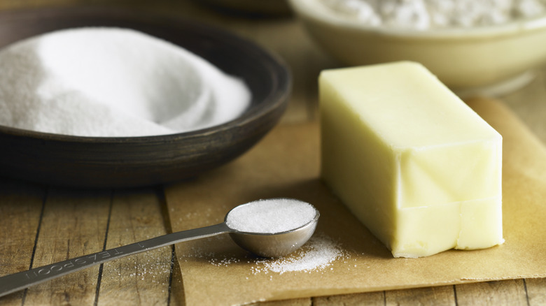 butter and sugar for baking