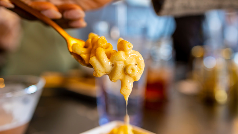 A spoonful of mac and cheese