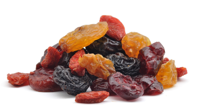 Pile of various dried fruits
