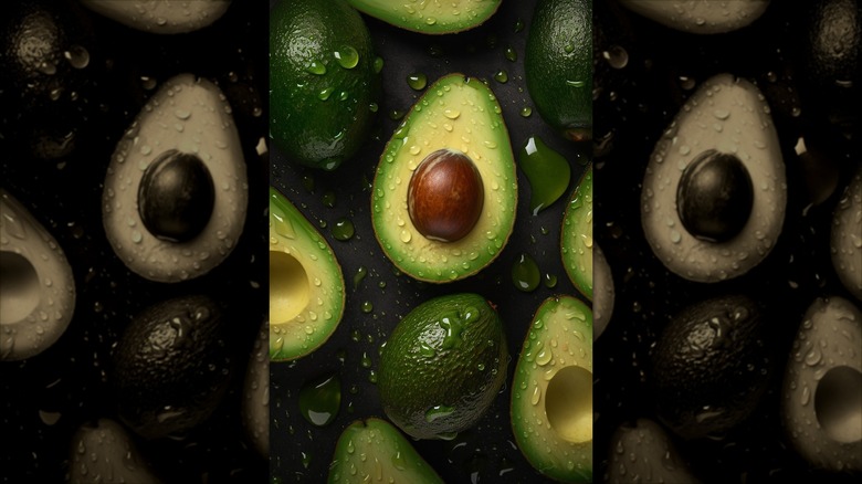 An assortment of avocados