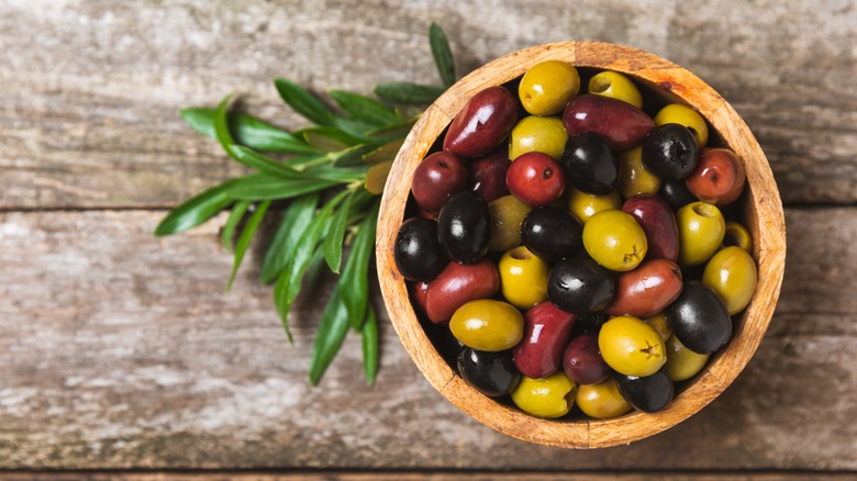 An assortment of olives