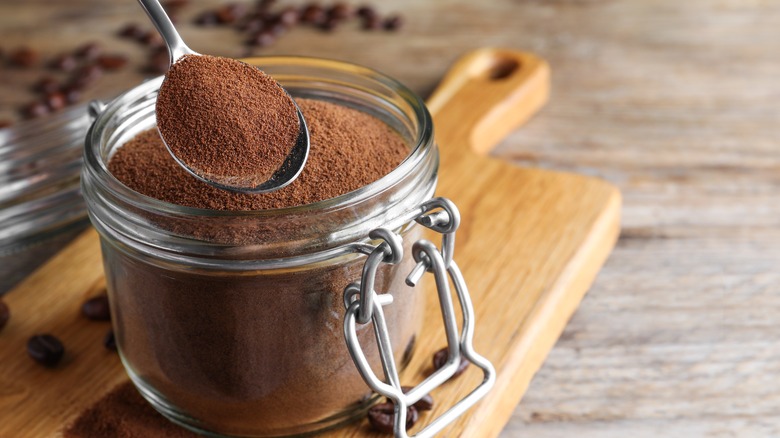 Spoonful of instant coffee