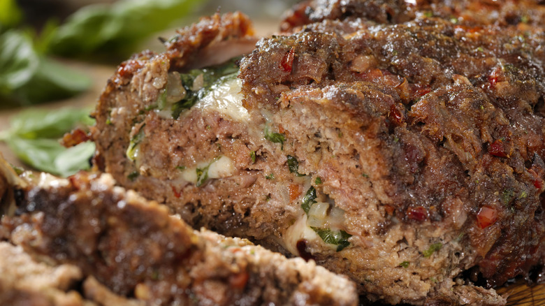 Meatloaf stuffed with vegetables