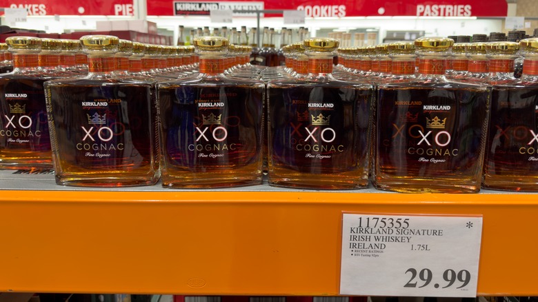 Bottles of Kirkland cognac at Costco