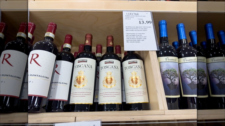 Bottles of wine at Costco