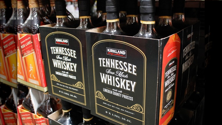 Bottles of Kirkland Tennessee Sour Mash Whiskey