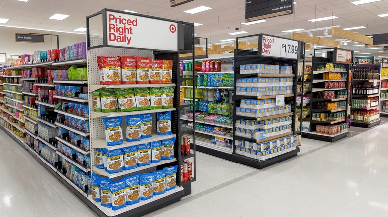 Interior of a Target store showing end caps