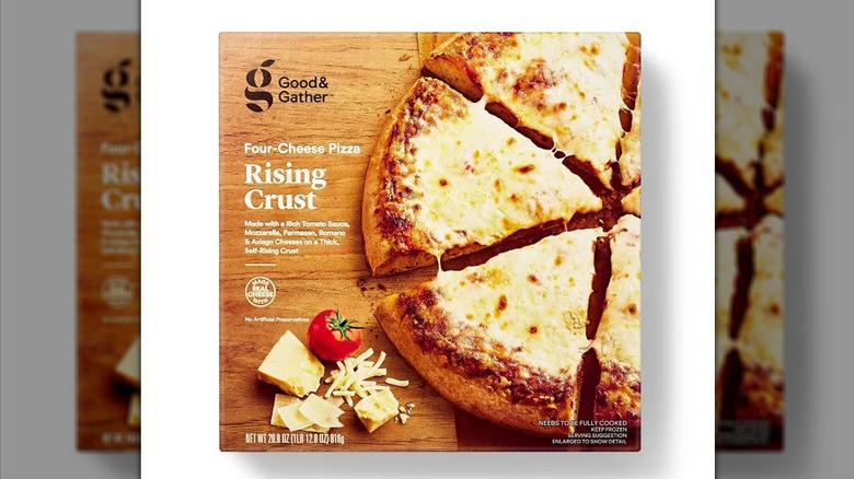 box of a Good & Gather Four-Cheese Pizza from Target