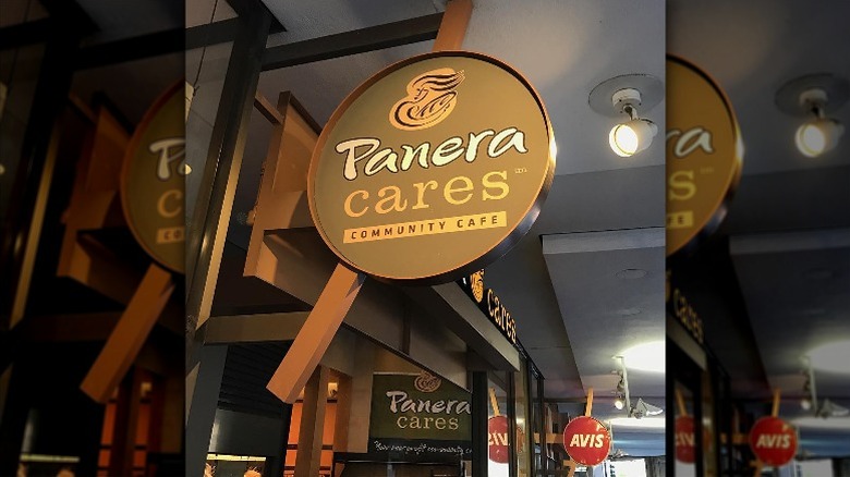 Panera Cares restaurant sign