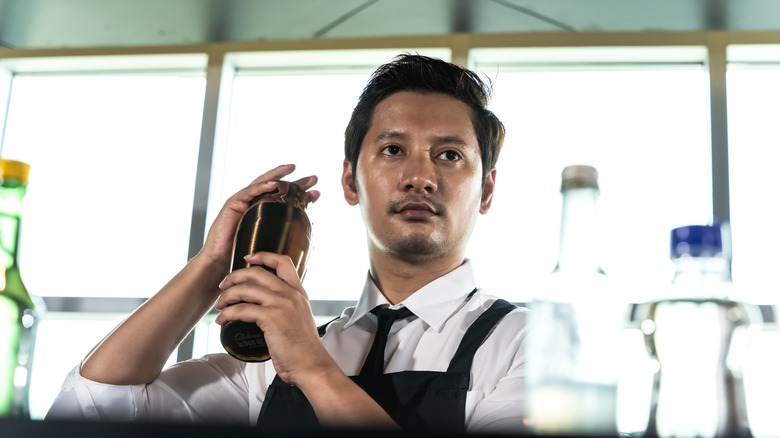 Bartender shaking a cocktail 