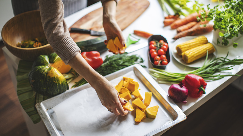 Produce on sheet pan