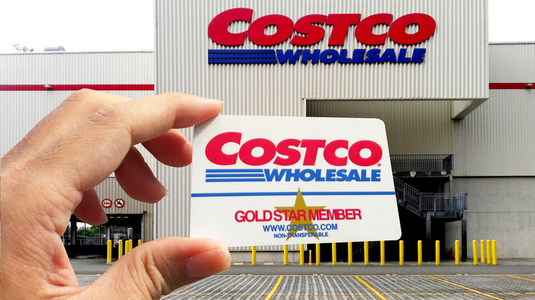 Hand holding a Costco card