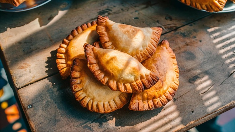 Plate of crispy, golden brown empanadas