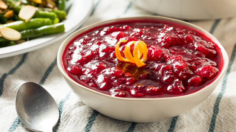 Bowl of cranberry sauce