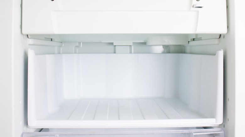 empty freezer interior