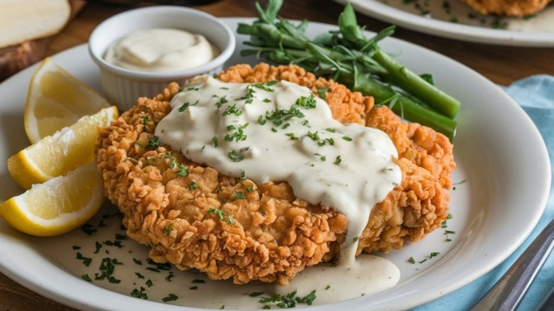 Chicken-fried steak with gravy