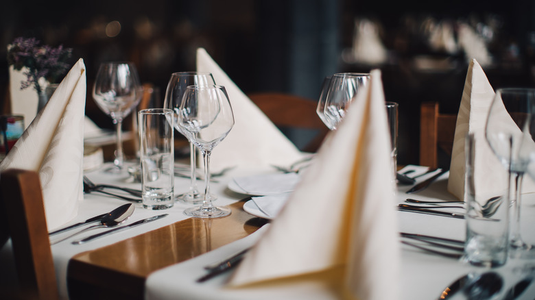 Fancy restaurant table setting