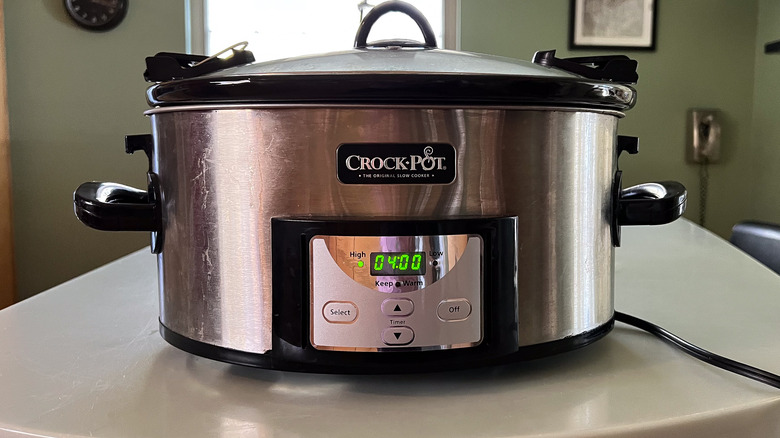 Slow cooker programmed to 4 hours on high