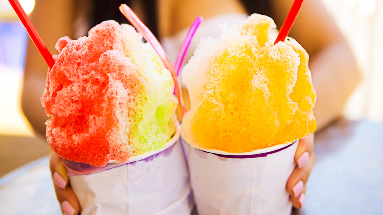 Two sno-ball cups