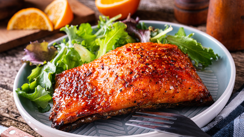 glazed salmon filet