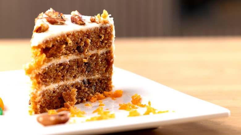 Slice of carrot cake
