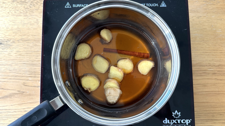 Ginger mixture in a pot