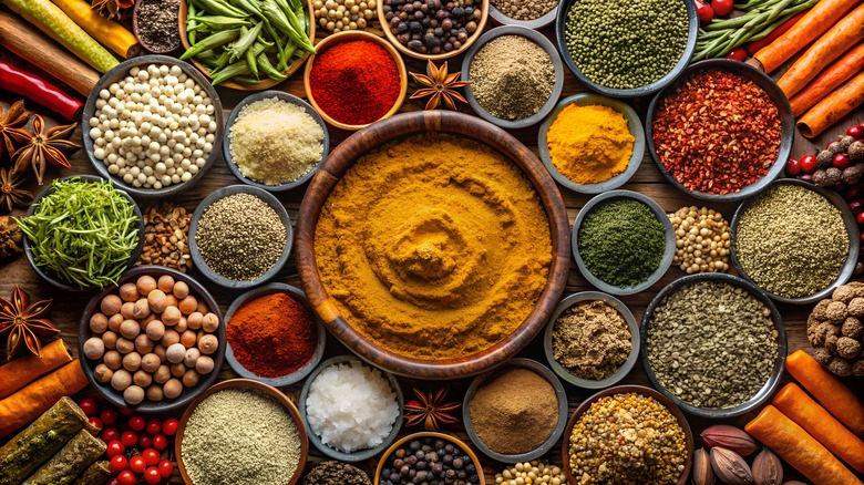 Assortment of colorful spices