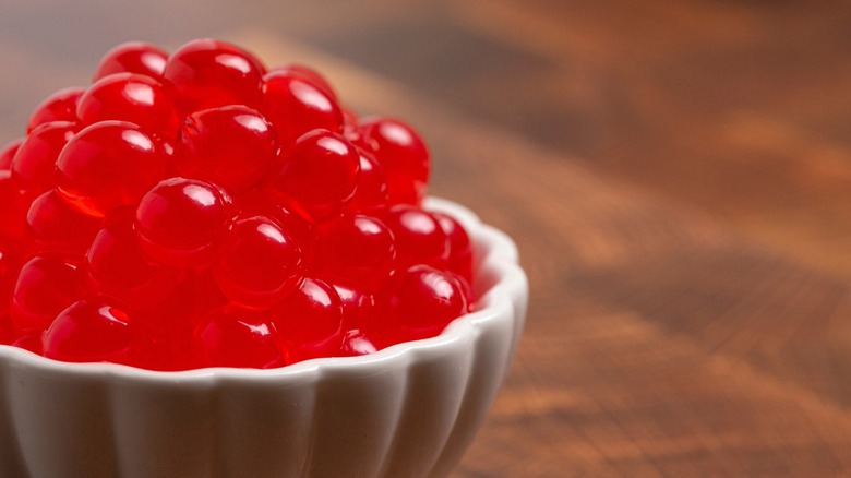 Red popping boba pearls