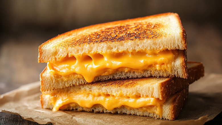 sliced grilled cheese