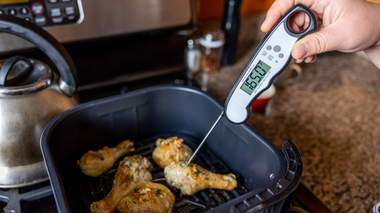 Meat thermometer in chicken