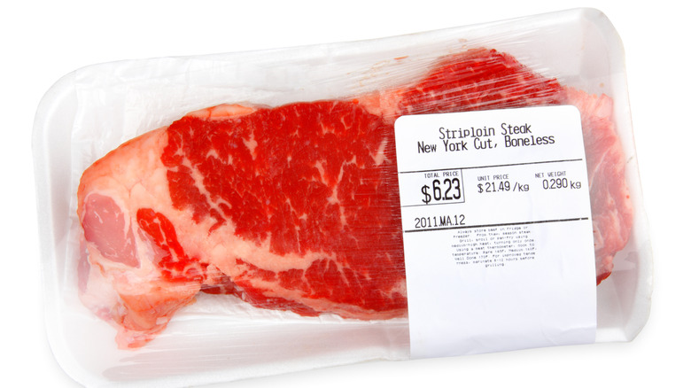 Package of steak