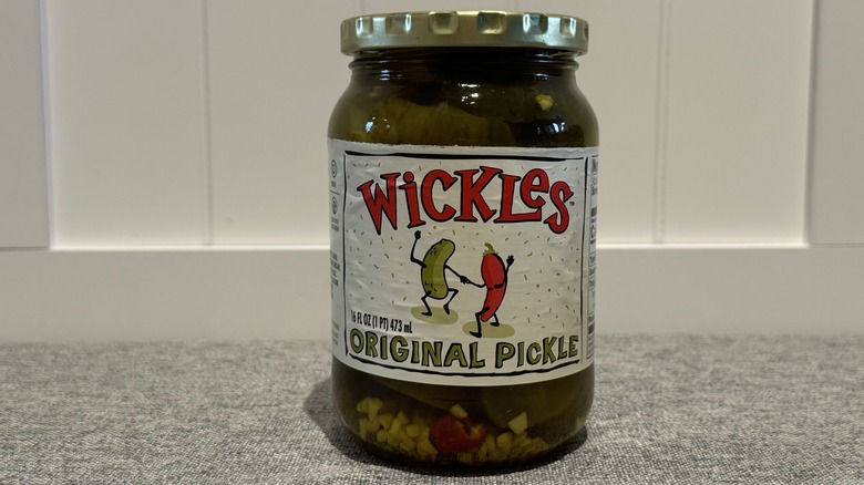 A jar of Wickles Original Wickedly Delicious Pickle