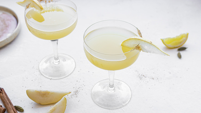 Two pear martinis