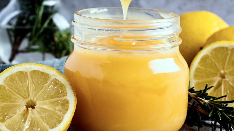 Jar of lemon curd