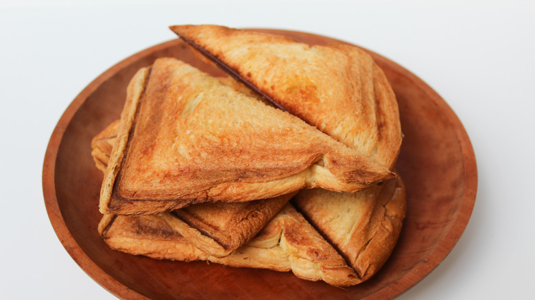 Toasted bread on a plate