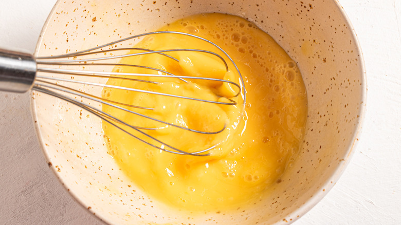 Whisking eggs