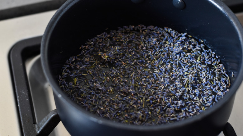 lavender sugar water small pot
