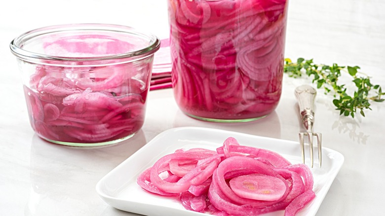 Pickled red onions