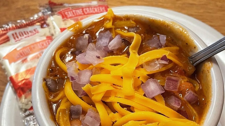 Bowl of Texas Roadhouse chili