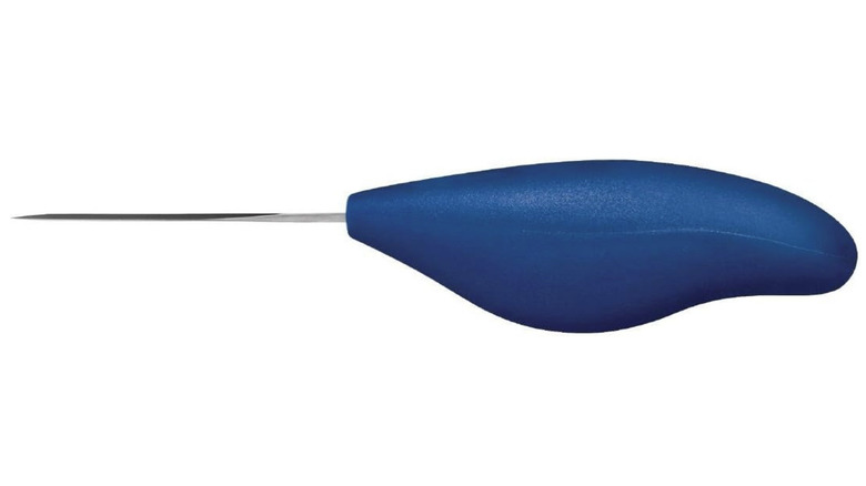 The Deglon Dune Oyster Shucker with blue handle