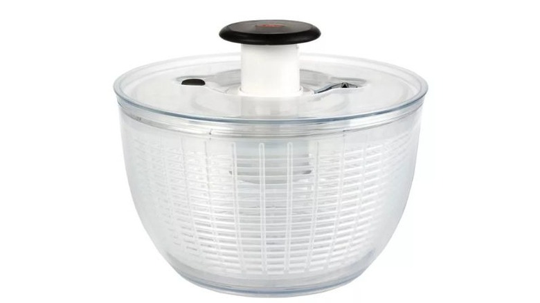 OXO good grips salad spinner on a white background